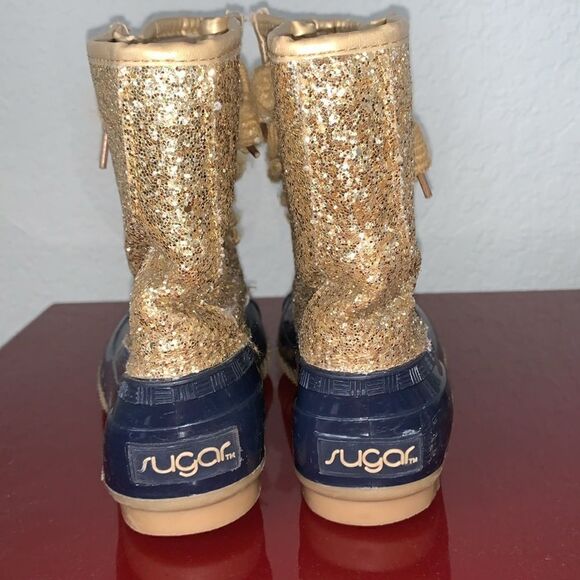 Sugar Duck Boots Gold Glitter Women’s Size 7M - Picture 3 of 9